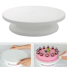DIY анти-скольжения круглый торт подставка Пластик торт Проигрыватель поворотный тарелка для торта проигрыватель вращающийся украшения торта роторный инструмент для выпечки