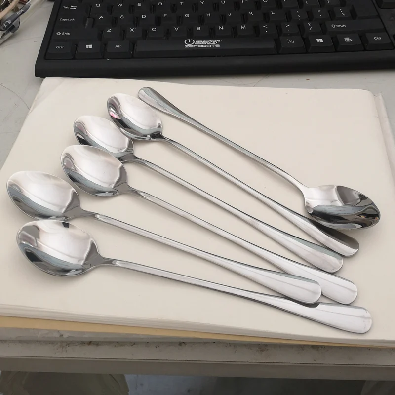 

6-Piece Dinner Spoon Set Table Spoon Flatware Stainless Steel Mirror Polishing Deep Cup Spoons 7.7-Inch 19.5cm