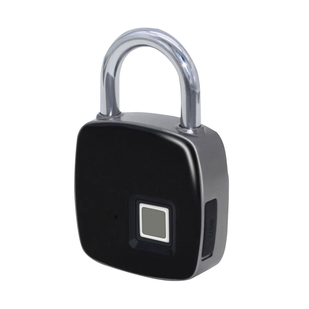 Черный Замок qr-код водонепроницаемый перезаряжаемый смарт-usb-устройство для считывания отпечатков пальцев замок Безопасный круглый дверной зарядки - Цвет: Черный