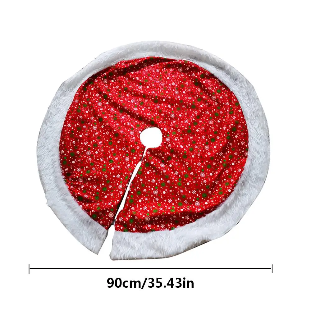 Christmas Tree Skirt Christmas Decoration Mosaic Artificial Fur Snow Tree Apron For Banquet Christmas Tree Decoration Red