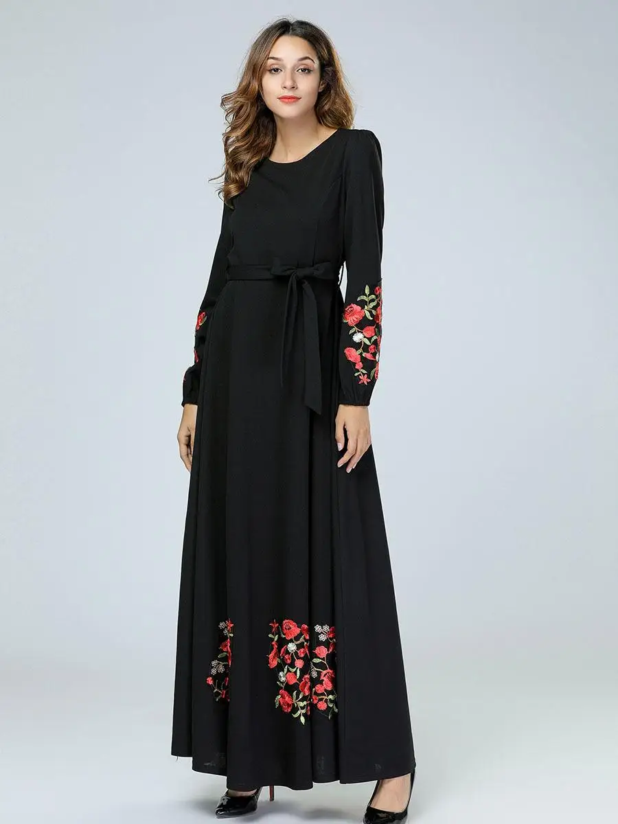 Vestidos кафтан арабский абайя Дубай мусульманское платье для женщин турецкая исламская одежда халат Musulmane длинные платья Винтаж Ближний Восток