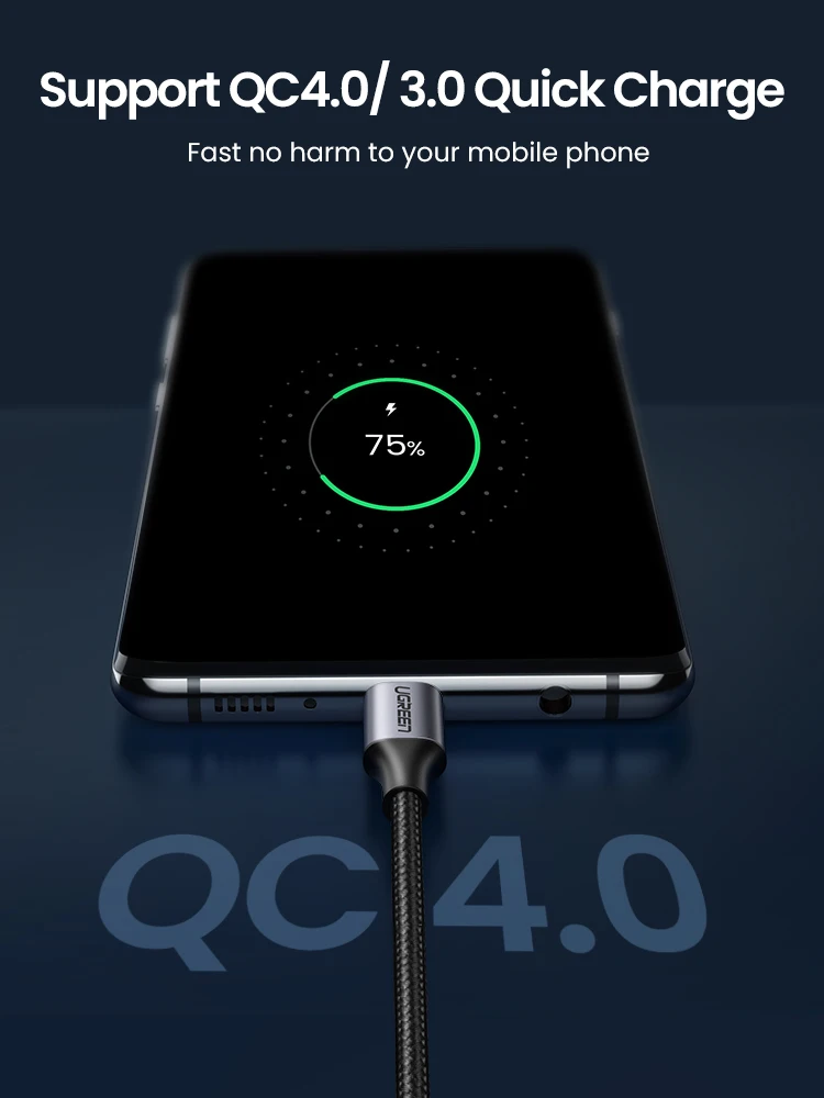 Ugreen USB C к Type для Samsung S20 PD 60 Вт кабель MacBook Pro iPad Pro2020 Быстрая зарядка 4 0 шнур|Кабели