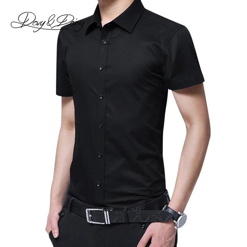 DAVYDAISY плюс размер 8xl 7xl 6xl Мужская рубашка летние рубашки с короткими рукавами мужские повседневные нежелезные рубашки Slim Fit Chemise Homme DS-262 DAVYDAISY плюс размер 8xl 7xl 6xl Мужская рубашка летние рубашки с короткими рукавами мужские повседневные нежелезные рубашки Slim Fit Chemise Homme DS-262