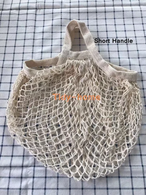Short Handle 1 шт два размера Экологичные многоразовые продуктовые сумки продуктовые хозяйственные сумки овощные сетчатые сумки защитные сумки для фруктов плетеные сумки - Цвет: Short Handle
