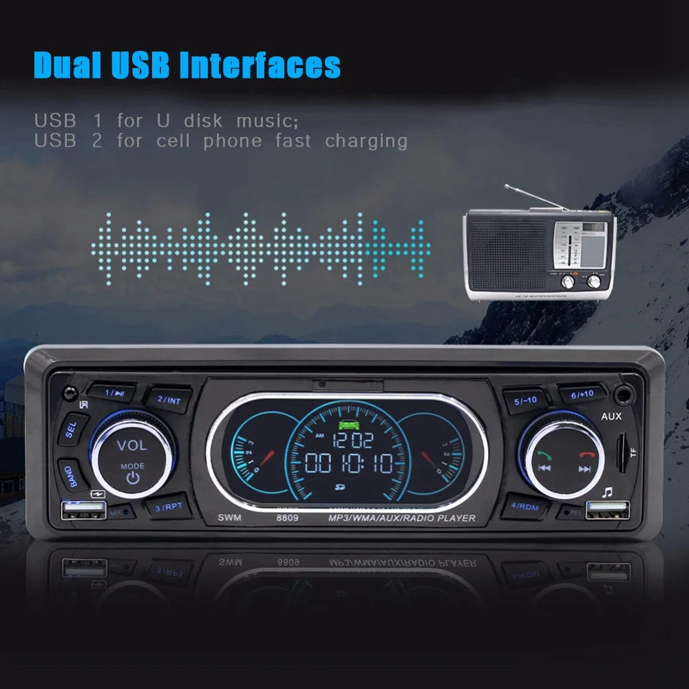 Поддержка Bluetooth MP3 автомобиля радио 1Din мультимедийный плеер Hands Free дистанционное управление FM AUX U дисковая Карта Играть микрофон Авто рад