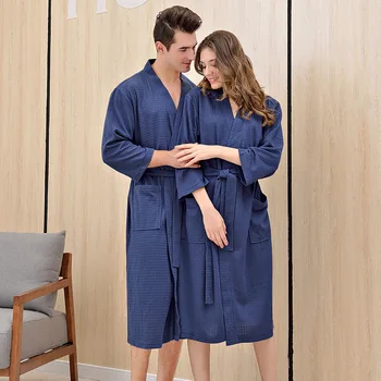 

Women Men Couples Pajama Absorbent Bathrobe Nightwear Kimono Sexy Dressing Gown Bride For Lovers Bath Robes Femme Nightgown #F