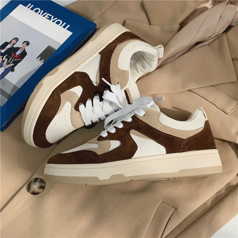 Spring and Autumn Low-top New Student Sports Shoes Female Students Color Matching Round Toe Casual Women's Shoes Trend Shoes