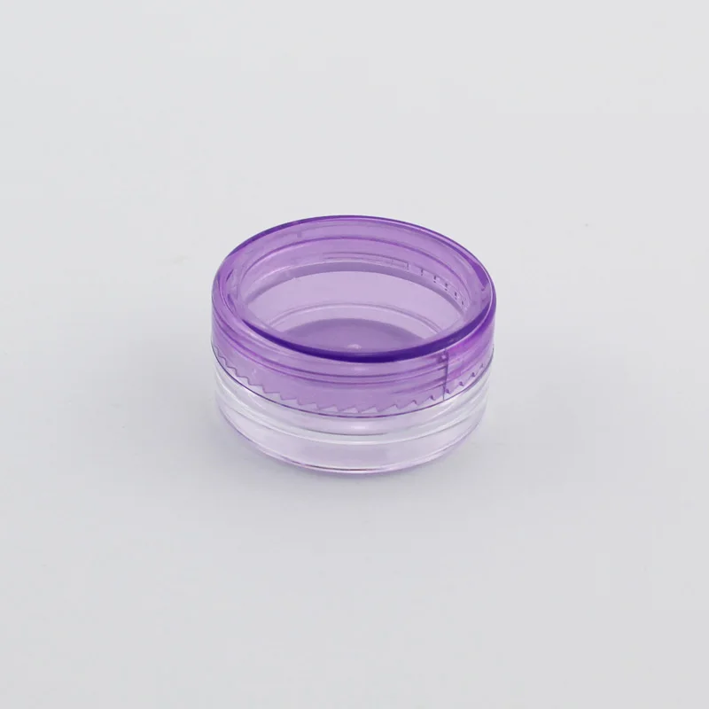 Purple 2 г маленький круглый образец бутылки для крема Контейнер Мини пластиковый контейнер для хранение для принадлежностей для дизайна ногтей 2 мл DIY PS пластиковые бутылки горшок Олово - Цвет: Purple