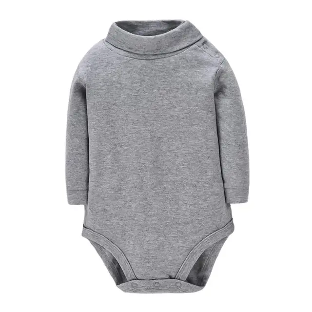 Newborn Baby Girl Clothing Bodysuits Tops Cotton Long Sleeved Romper 9-24M Outfits Clothes Jumpsuit Ruffled Costume for Kids Grey