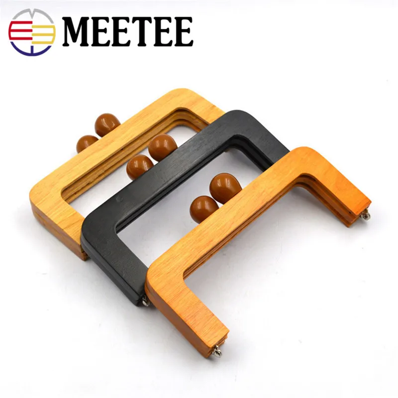 Meetee, 1 шт., 20X8 см, классический стиль, рамка для сумки, деревянная ручка, антикварная застежка для поцелуя, для кошелька, рамка с замком, пряжки, сделай сам, украшение для сумки, аксессуар