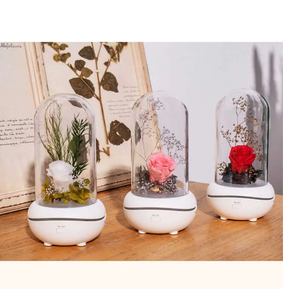 Eternal flower fragrance lamp creative mute fragrance lamp mini essential oil fragrance lamp holiday gift night light bedroom