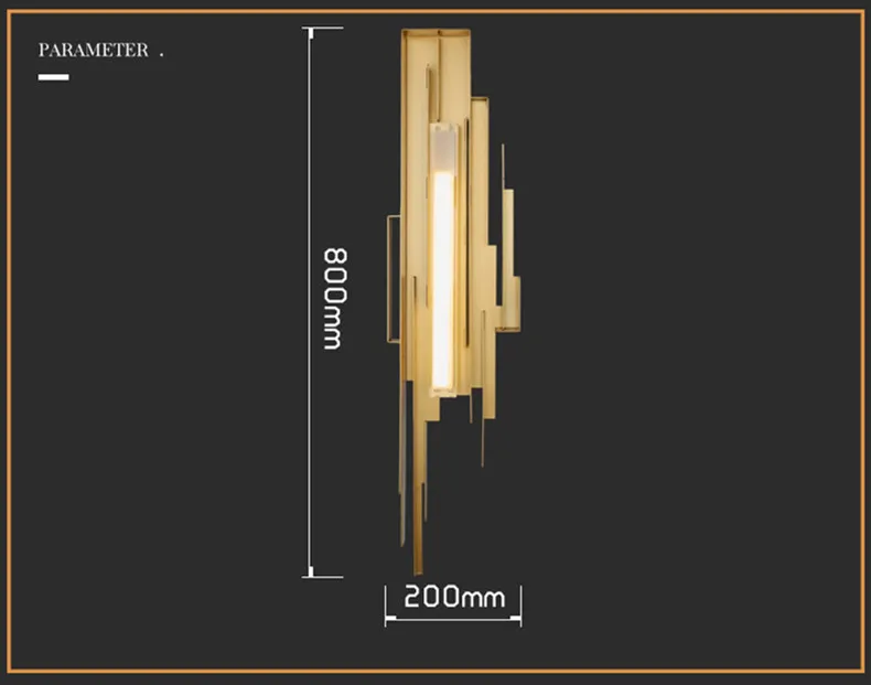 Modern Creative Golden Irregular Bedside Led Wall Light Art Brass Living Room Hotel Bedroom Decoration Wall Sconce Lamp