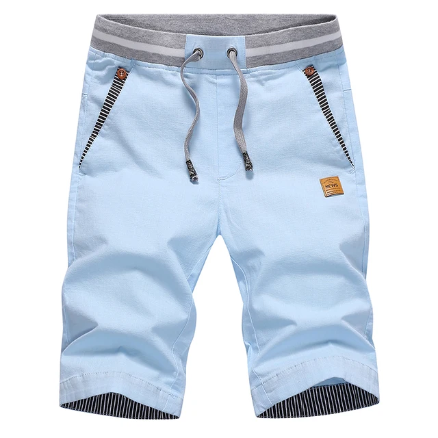Elastic Waist Breeches Beach Shorts Men's Apparel Men's Bottoms Shorts color: beige Chinese size|blue Chinese size|khaki Chinese size|navy Chinese size