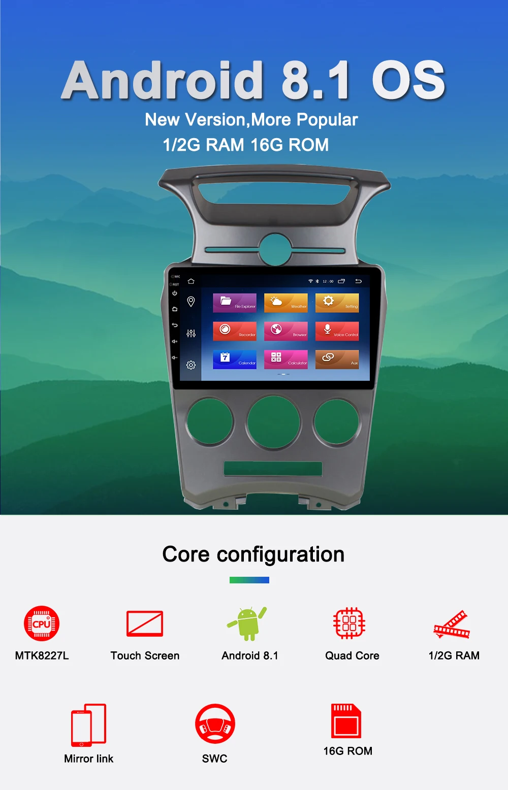 Cheap Navivox  9 inch  android 8.1 car dvd player for Kia Carens 2007-2011 with audio radio multimedia gps navigation system  SWC 0