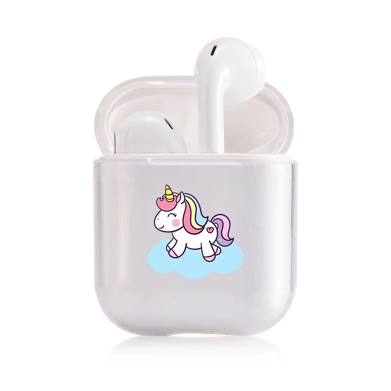 I201502 Портативный Airpods чехол беспроводной Единорог милый модный популярный прозрачный наушники прекрасная пара защитные наушники Забавный чехол - Цвет: I201502