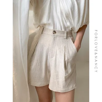 

lines original 2020 summer high waist five point pants women's Korean version slim casual wide leg shorts 66250