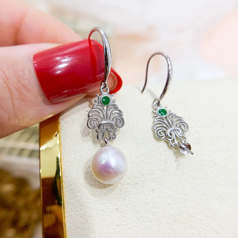 Classic Beauty Pearl Earrings Fittings Women DIY Earrings Components(Not including pearl)