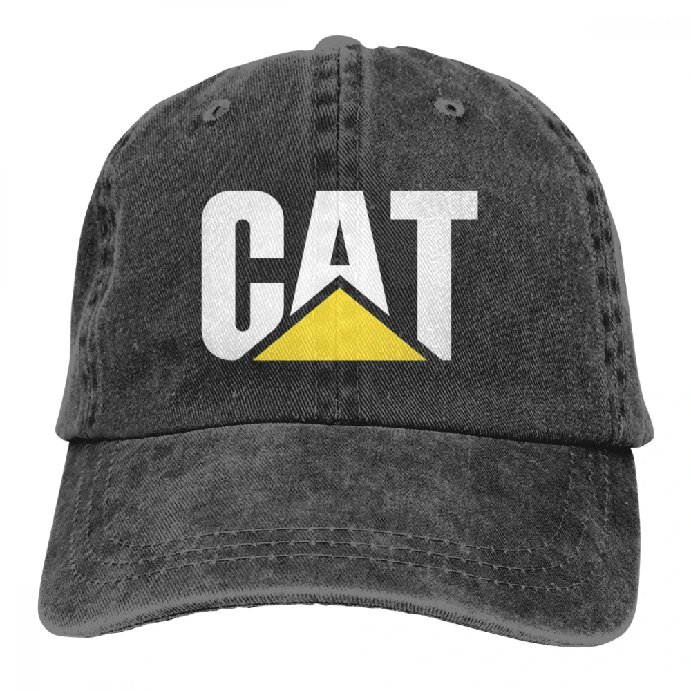 Кошка Casquette черный унисекс Мужские Женские джинсовые бейсболка с ремешком кепки