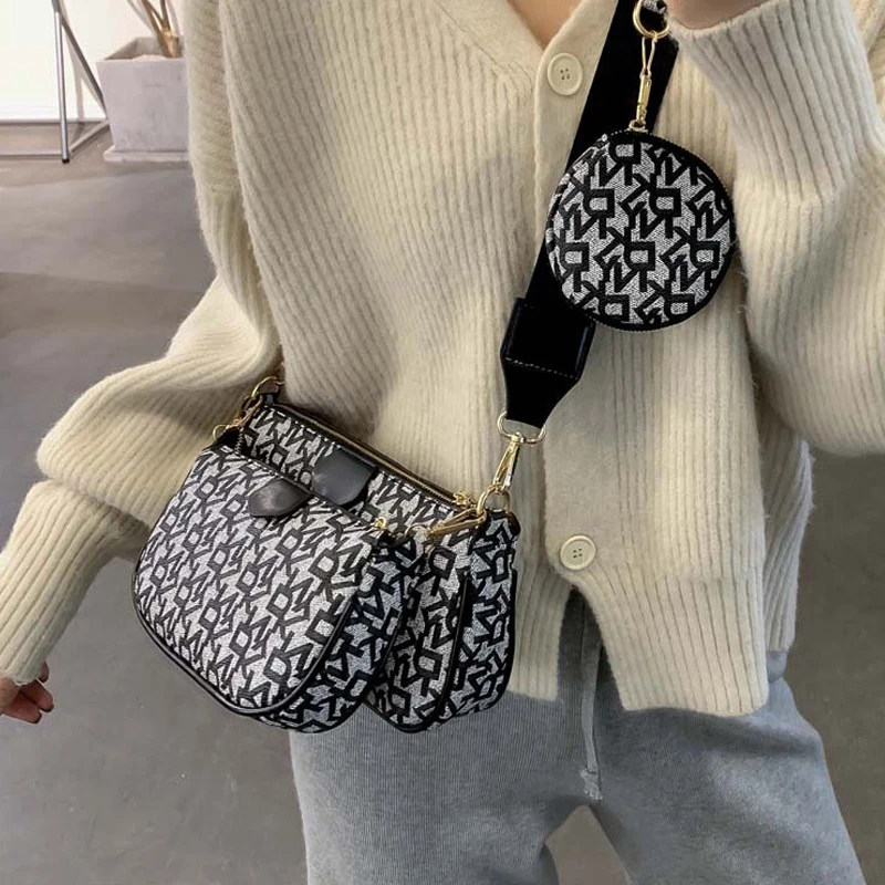 

Woman Messenger Bag Autumn and winter new styleNew fashion three in one Handbags Wide shoulder strap Crossbody Bag Free Shipping