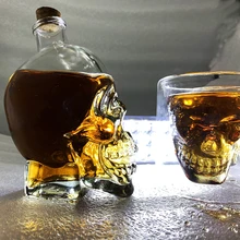 Чашка с черепом, двойное изолированное прозрачное стекло для кофе, молока, пива, виски, водки, вина, шампанского, коктейля, вина, бокалы, бутылка для вина