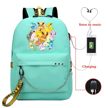 

Mochila Feminina Pokemon Pikachu Backpack School Bag Bookbag for Teenager Girl Boy Women Travel Bags Usb Charge Laptop Backpack