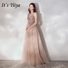 Это Yiiya вечернее платье, элегантное, с кристаллами, с кисточками, ручная работа, вечерние платья для женщин E1357 размера плюс, v-образный вырез, слинг, robe de soiree