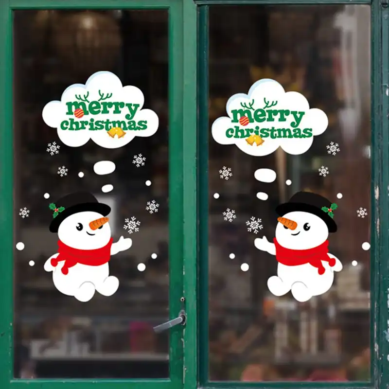 2 шт Двухсторонний Рождественский Снеговик дверь стикер украшения-30*45 см Новогодние рождественские украшения для дома Новый