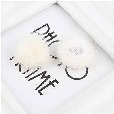 10pcs Faux Fur Pom Pom Craft Supplies - 3cm Solid Color Decorations