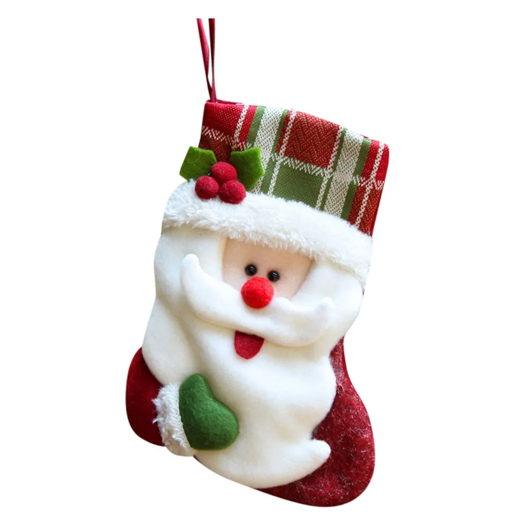 3 x Calcetin de Decoraciones de Navidad Santa Claus Mu/ñeco de Nieve Medias de Decoraci/ón de Navidad,Bolasa de Caramelo y Regalo