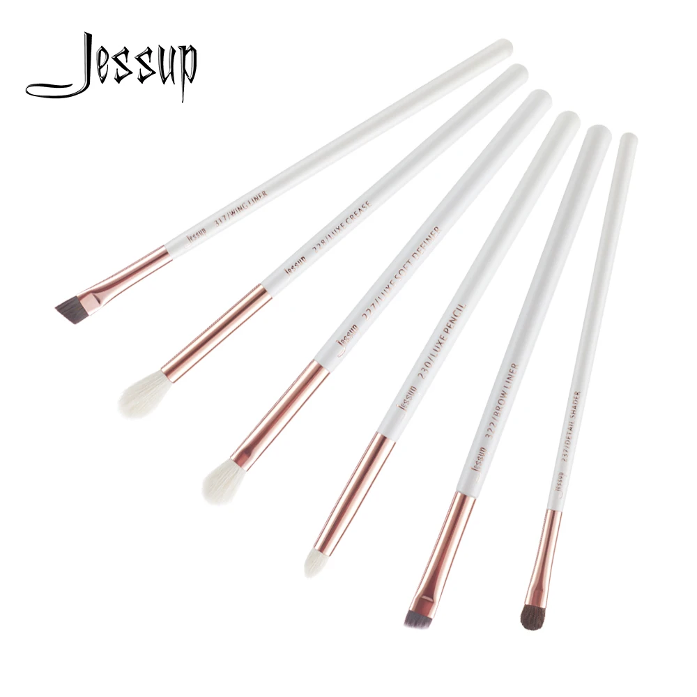 

Jessup Pearl White/Rose Gold Professional Makeup Brushes Set Make up Brush Tools kit Eye Shader Liner T221