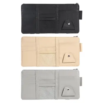 

Car Auto Sun Visor Organizer Storage Bag Phone Easy to Take Without Obstructing Sight Card Glasses Holder with Zipper