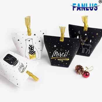 

20pcs/Set Bronzing Gift Wrapping Candy Box Decorations Party Favors Supplies Christmas Gift Box Wedding Party Food Boxes