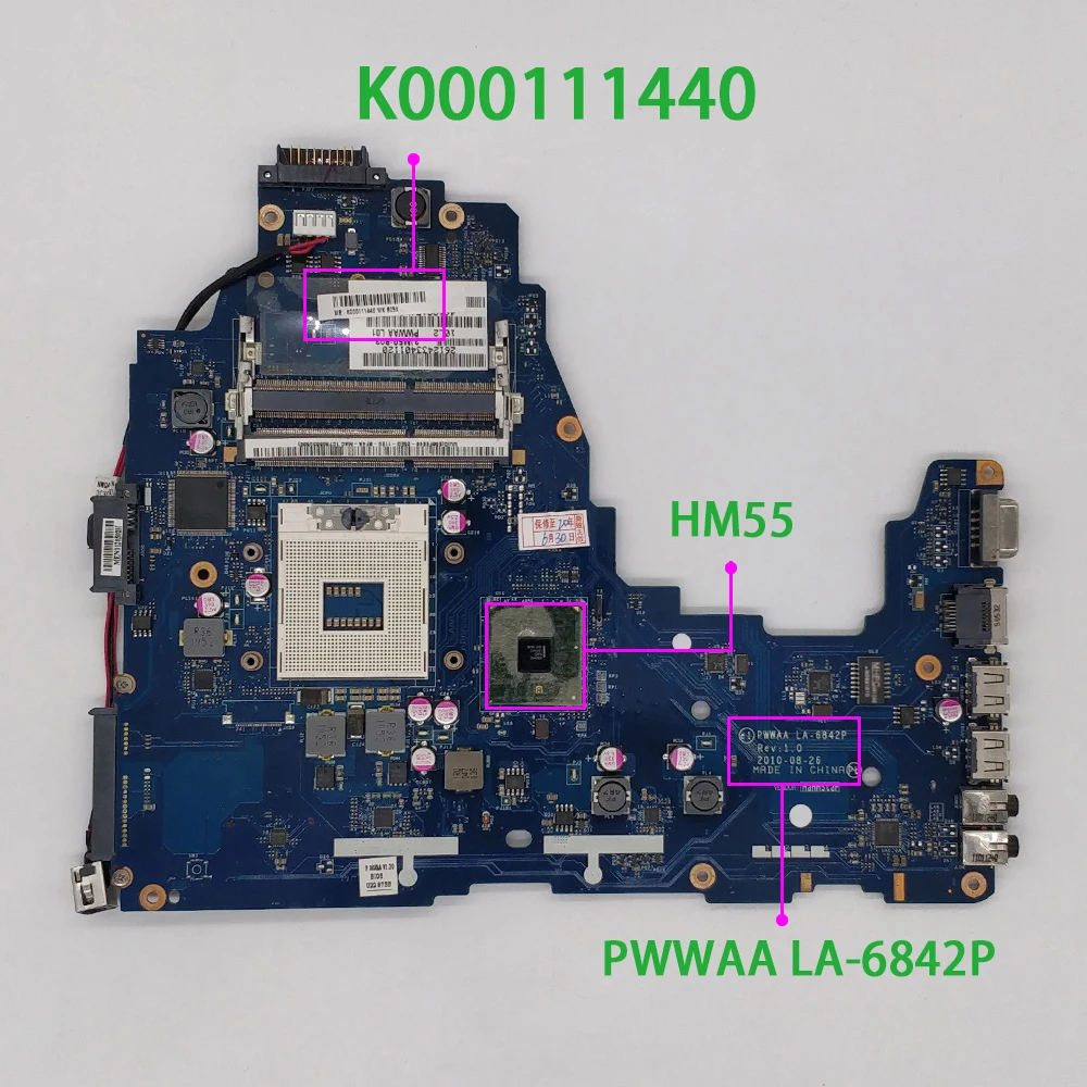 Материнская плата PWWAA K000111440 HM55 DDR3 для Toshiba C660 ноутбук материнская