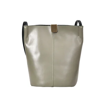

New Fashion Exquisite Women Bucket Bag High Quality Retro Shoulder Bag Simple Crossbody Bag Tote