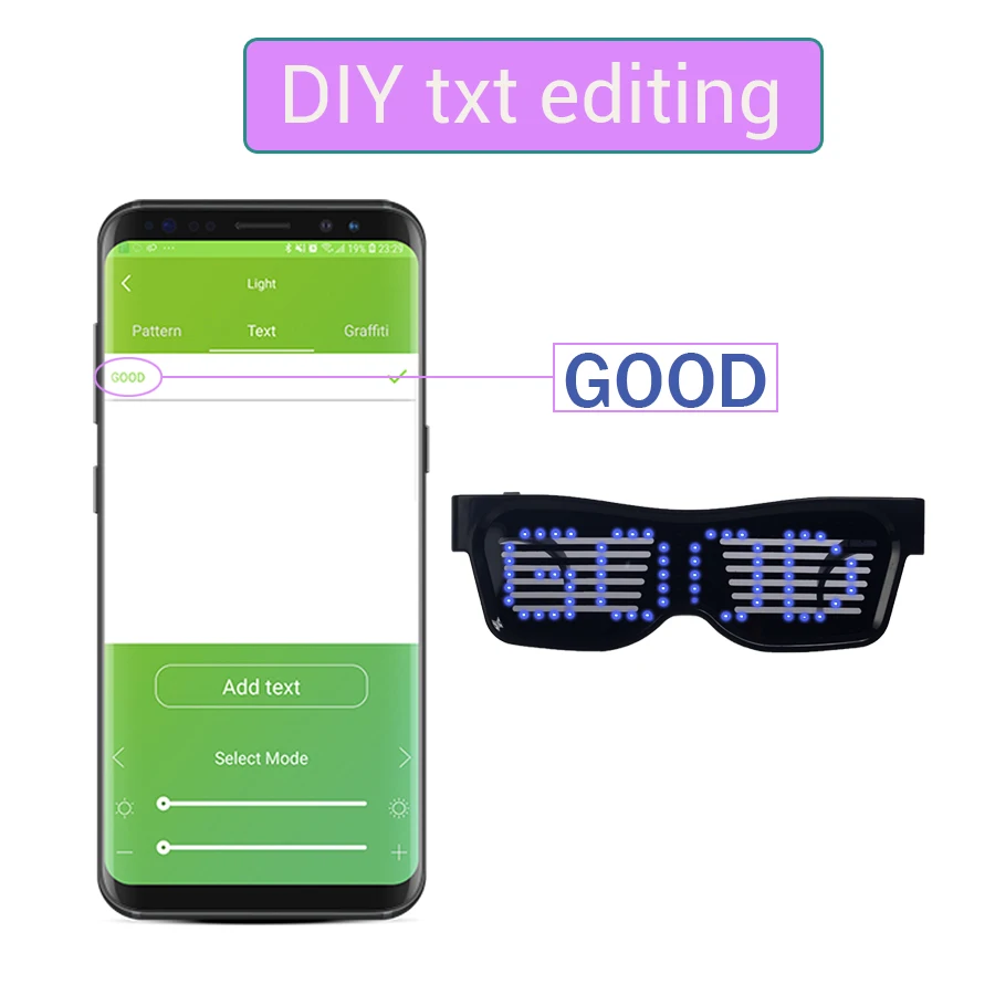 Magic Bluetooth светодиодный вечерние очки с приложением управления светящиеся EMD