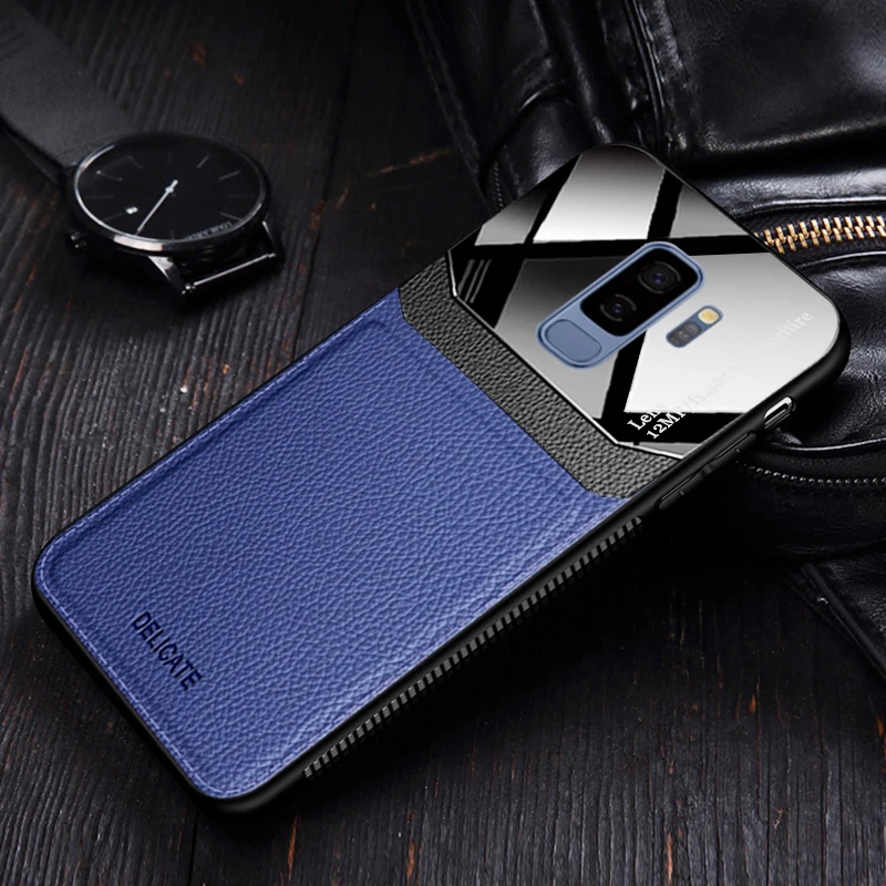 Чехол чехол для Samsung Galaxy S9 Plus S 9 S9Plus кожаные зеркальные стеклянные силиконовые