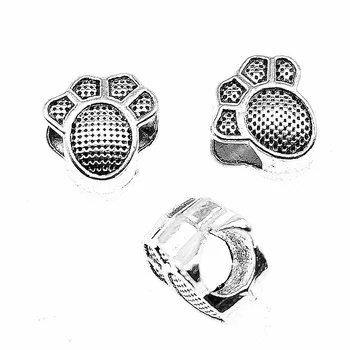 

Malzahar 20 Pieces Dog Paw European Big Hole Beads Jewelry Findings Components Pendants For Crafts