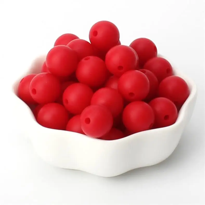 4 Scarlet Red Keep& Grow 1000 шт Круглые Силиконовые бусы 12 мм Детские Прорезыватели из бисера для кормления своими руками ювелирные изделия пустышки цепи инструменты Детские Прорезыватели BPA бесплатно - Цвет: 4 Scarlet Red