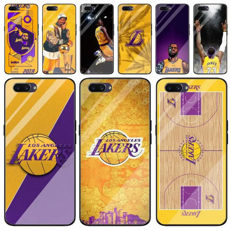 

Basketball Team Laker Phone Case For OPPO F5 7 9 R17 11 9S Pro A 57 83 For VIVO Y91 55 69 11 71 Tempered Glass