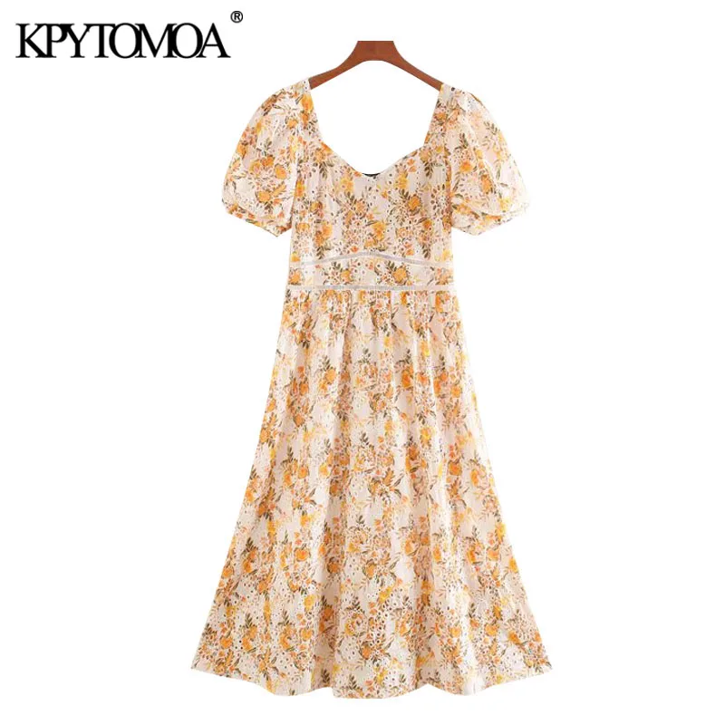 KPYTOMOA Women 2020 Chic Fashion Cutwork Embroidery Patchwork Midi Dress Vintage V Neck Short Sleeve Female Dresses Vestidos KPYTOMOA Women 2020 Chic Fashion Cutwork Embroidery Patchwork Midi Dress Vintage V Neck Short Sleeve Female Dresses Vestidos
