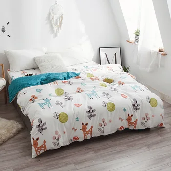 

Cartoon Forest Fawn Printed Duvet Cover 100% Cotton Quilt Cover 1pcs Comforter Cover 160*210cm/180*220cm/200*230cm/220*240cm