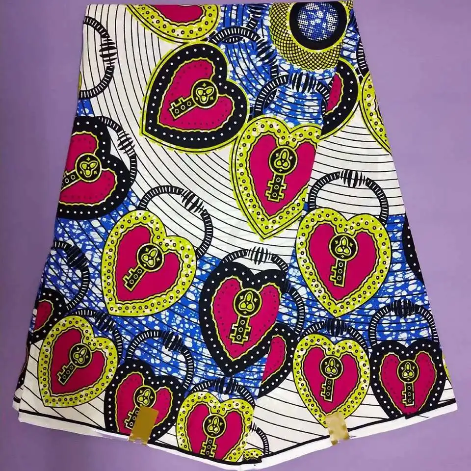 Африканские ткани в форме сердца, восковые ткани для шитья, ткани для изготовления платьев Kitenge/Pagnes/Ankara/Chitenge NAR-64
