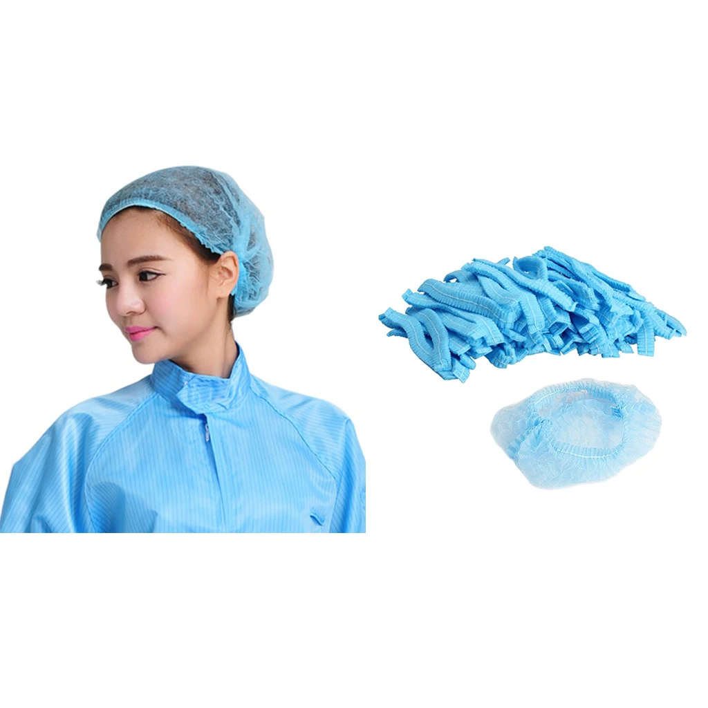 100 Pcs Disposable Hair Head Covers Net Bouffant Cap Non Woven Disposable Shower Caps Anti Dust Hat Spa Salon Beauty Accessories