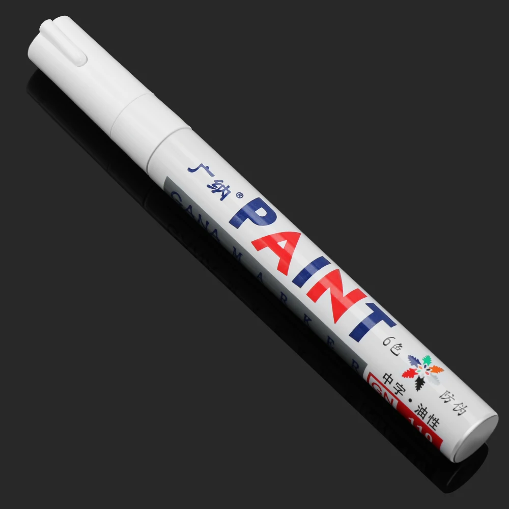6 Colors White Car Paint Graffti Marker Pen For Volkswagen VW Polo Tiguan Passat B6 B7 B8 T5 T6 Golf UP Vento Arteon Touareg
