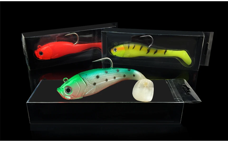 K8356 3D Fish Eyes Fishing Lure Lead Head Big Soft Bait Jig Sinking Crankbait Saltwater Soft Bait Single Hook 20cm 300g (9)