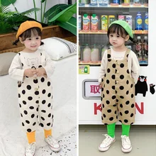 ; комбинезон в горошек для мальчиков и девочек; Весенние длинные штаны для маленьких детей; От 1 до 5 лет