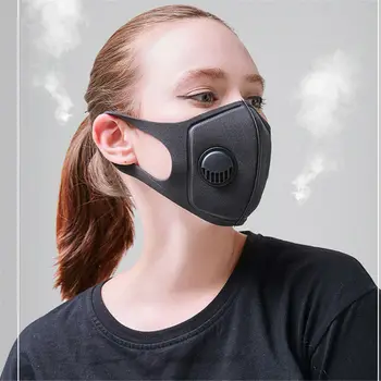 

1Pcs Fashion Unisex Cotton Breath Valve PM2.5 Mouth Mask Anti-Dust Anti Pollution Mask Cloth Activated carbon filter respirator