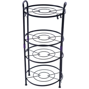 

Black Four-Tier Kitchen Rack Household Pot Rack Corner Storage Rack Floor Multi-Layer Storage Pot Rack