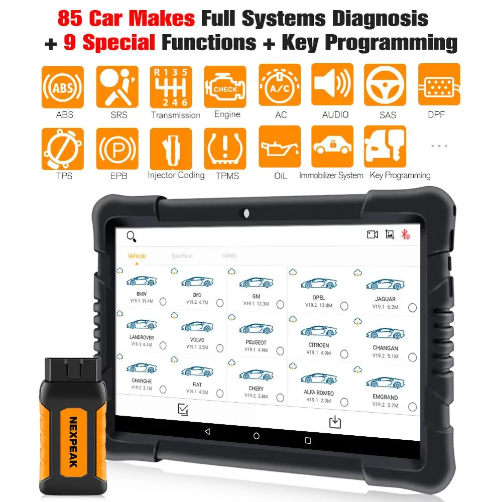 NEXPEAK K1 PRO OBD2 автомобильный диагностический сканер инструмент ABS SRS TPMS DPF IMMO ключ EPB