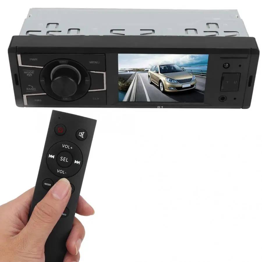 Автомобильный MP3 Bluetooth радио плеер стерео аудио в тире пульт дистанционного управления Поддержка USB TF AUX FM приемник